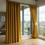 Mustard Yellow Fire Retardant Curtains