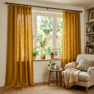 Mustard Yellow Linen Curtains