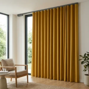 Mustard Yellow Motorized Curtains
