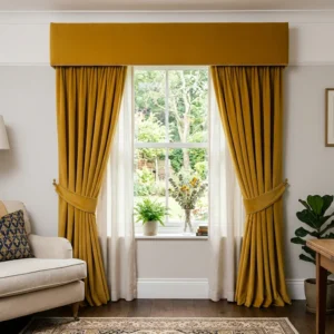 Mustard Yellow Pelmet Curtains