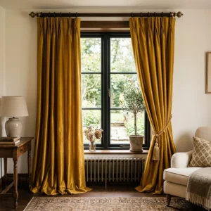 Mustard Yellow Silk Curtains