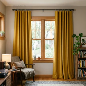 Mustard Yellow Soundproof Curtains