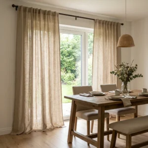 Natural Linen Dining Room Curtains