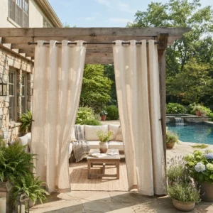 Natural Linen Outdoor Curtains