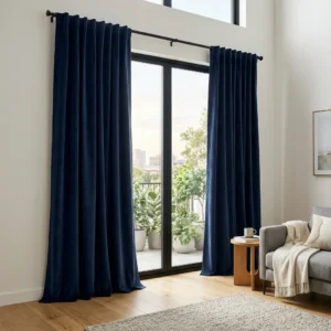 Navy Blue Double Curtains