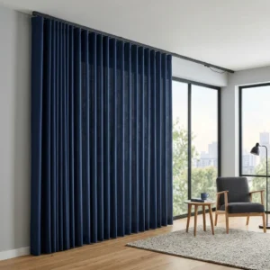 Navy Blue Motorized Curtains