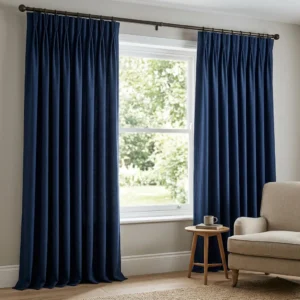 Navy Blue Pencil Pleat Curtains