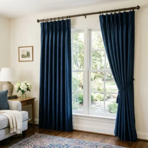 Navy Blue Pinch Pleat Curtains