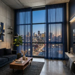 Navy Blue Sheer Curtains