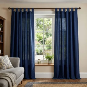 Navy Blue Tab Top Curtains