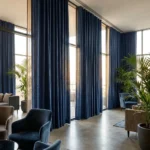 Navy Blue Wave Curtains