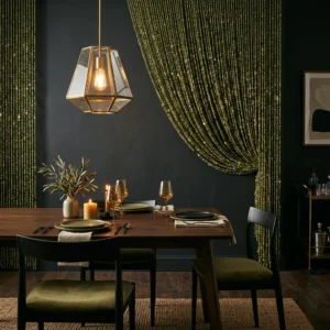 Olive Green Beaded Curtains