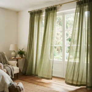 Olive Green Chiffon Curtains