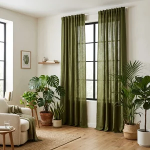 Olive Green Panel Curtains
