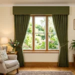 Olive Green Pelmet Curtains