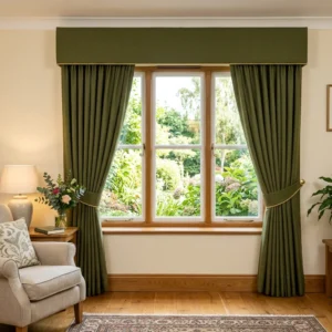 Olive Green Pelmet Curtains
