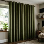 Olive Green Soundproof Curtains