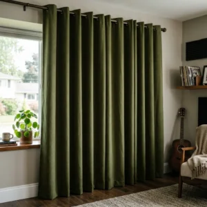 Olive Green Soundproof Curtains