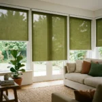 Olive Green sunscreen blinds Abu Dhabi for living room windows