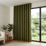 Olive Green Wave Curtains