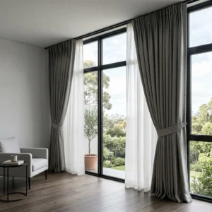 Pewter Double Curtains
