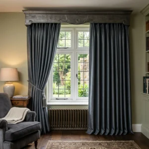 Pewter Pelmet Curtains