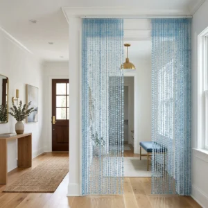 Powder Blue Beaded Curtains