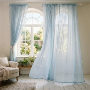 Powder Blue Chiffon Curtains