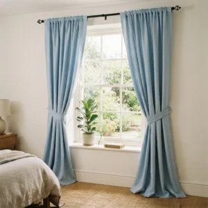 Powder Blue Cotton Curtains