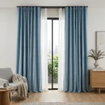 Powder Blue Double Curtains