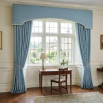 Powder Blue Pelmet Curtains