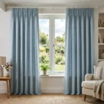 Powder Blue Pencil Pleat Curtains