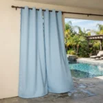 Powder Blue Waterproof Curtains Abu Dhabi