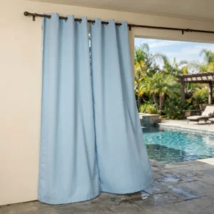 Powder Blue Waterproof Curtains Abu Dhabi
