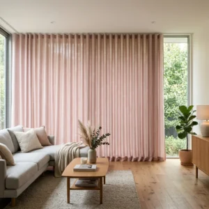 Powder Pink Wave (S-Fold) Curtains