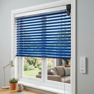 Royal Blue Aluminum Blind Motorized Tilt