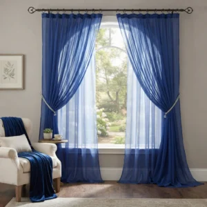 Royal Blue Chiffon Curtains