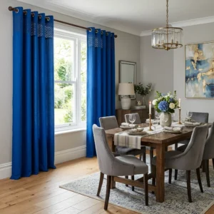 Royal Blue Eyelet Curtains