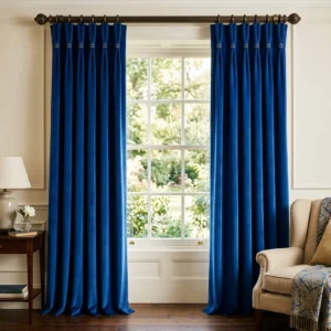 Royal Blue Goblet Pleat Curtains