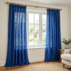Royal Blue Linen Curtains