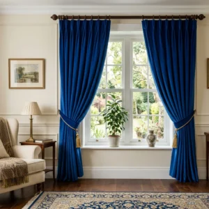 Royal Blue Pinch Pleat Curtains