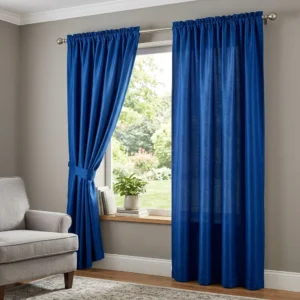 Royal Blue Rod Pocket Curtains