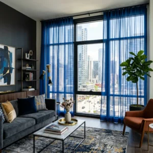 Royal Blue Sheer Curtains