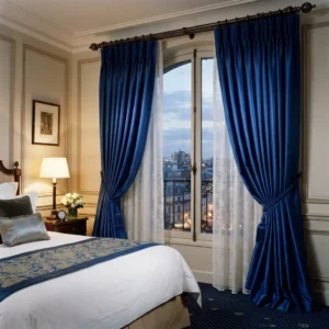 Royal Blue Silk Hotel Curtains
