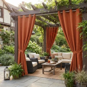 Rust Orange Outdoor Curtains