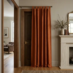Rust Orange Tab Top Door Curtains
