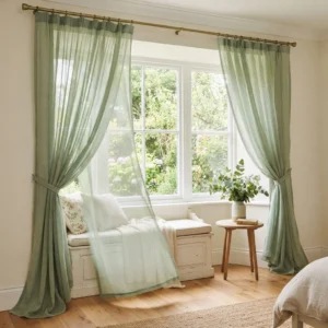 Sage Green Chiffon Curtains