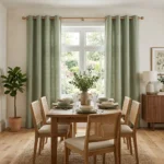 Sage Green Eyelet Curtains