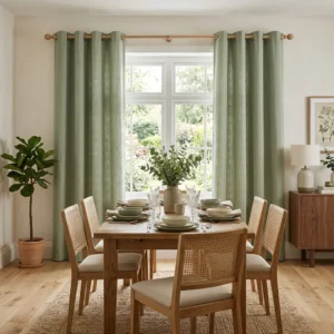 Sage Green Eyelet Curtains