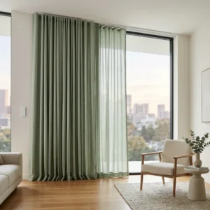 Sage Green Motorized Curtains
